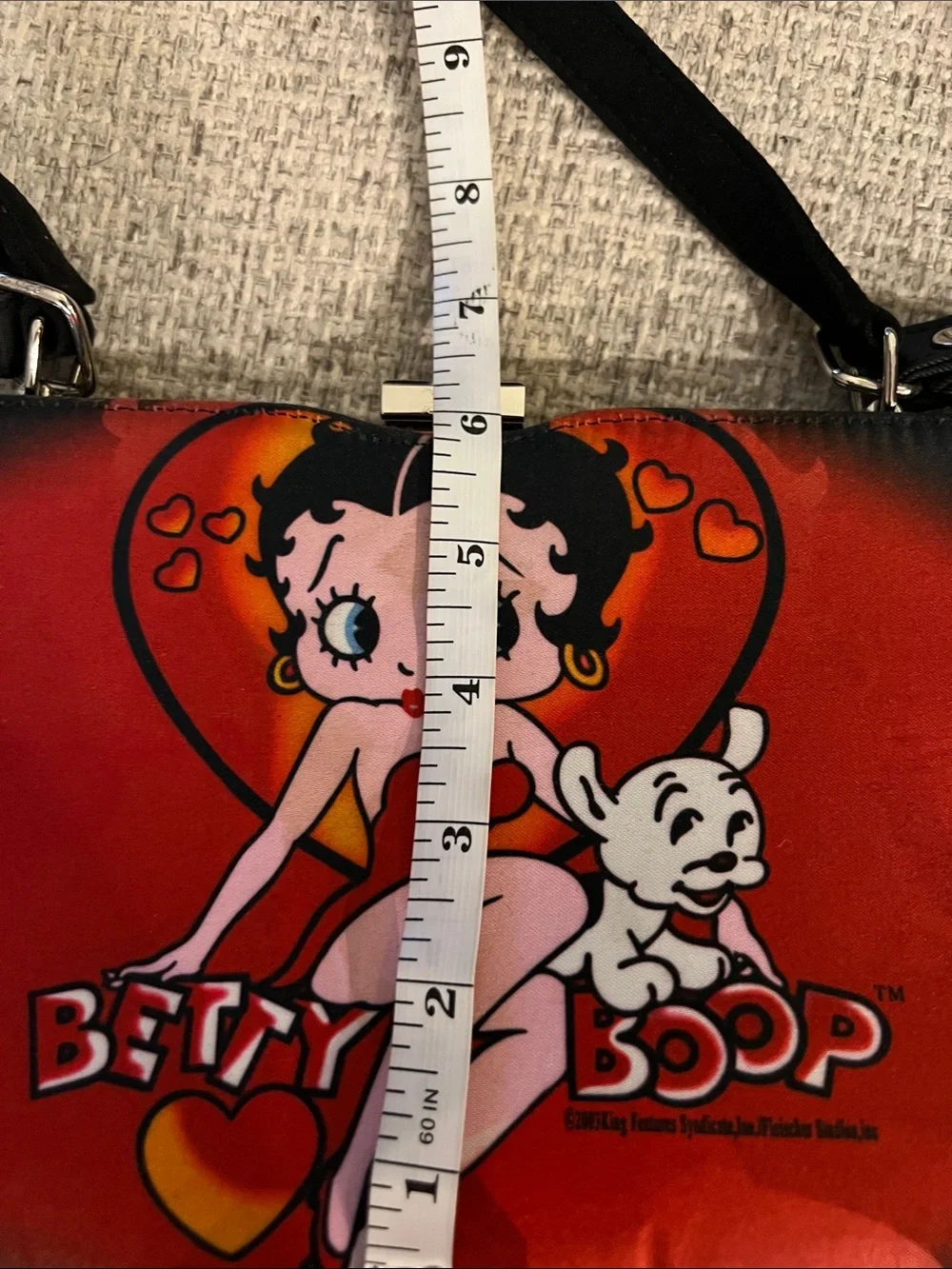 Betty Boop Red and Black Graphic Crossbody Bag